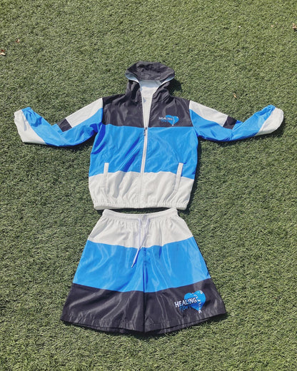 Blue Logo Windbreaker Set